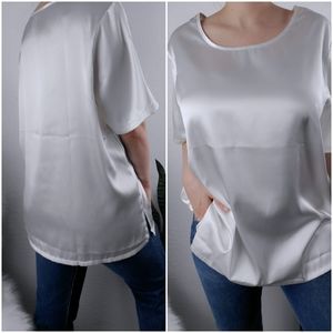 Vintage Satin White Blouse